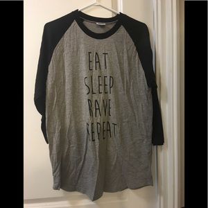 EAT SLEEP RAVE REPEAT cotton shirt size L